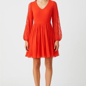 Jessica Simpson Vibrant Red Long Sleeve Dress